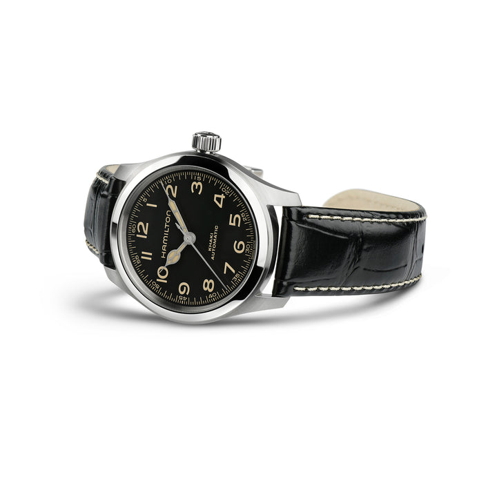 Montre Hamilton Khaki Field Murph automatique en acier inoxydable bracelet cuir 38 mm H70405730