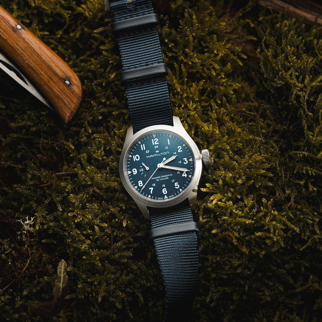Montre Hamilton Khaki Field mécanique en acier inoxydable bracelet tissu 40mm H69509940