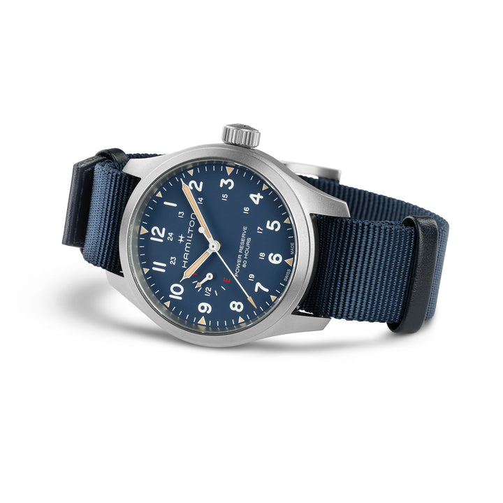 Montre Hamilton Khaki Field mécanique en acier inoxydable bracelet tissu 40mm H69509940
