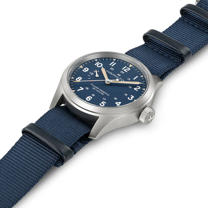 Montre Hamilton Khaki Field mécanique en acier inoxydable bracelet tissu 40mm H69509940