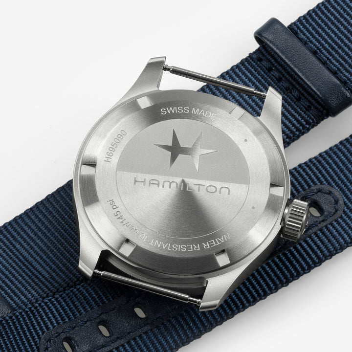 Montre Hamilton Khaki Field mécanique en acier inoxydable bracelet tissu 40mm H69509940