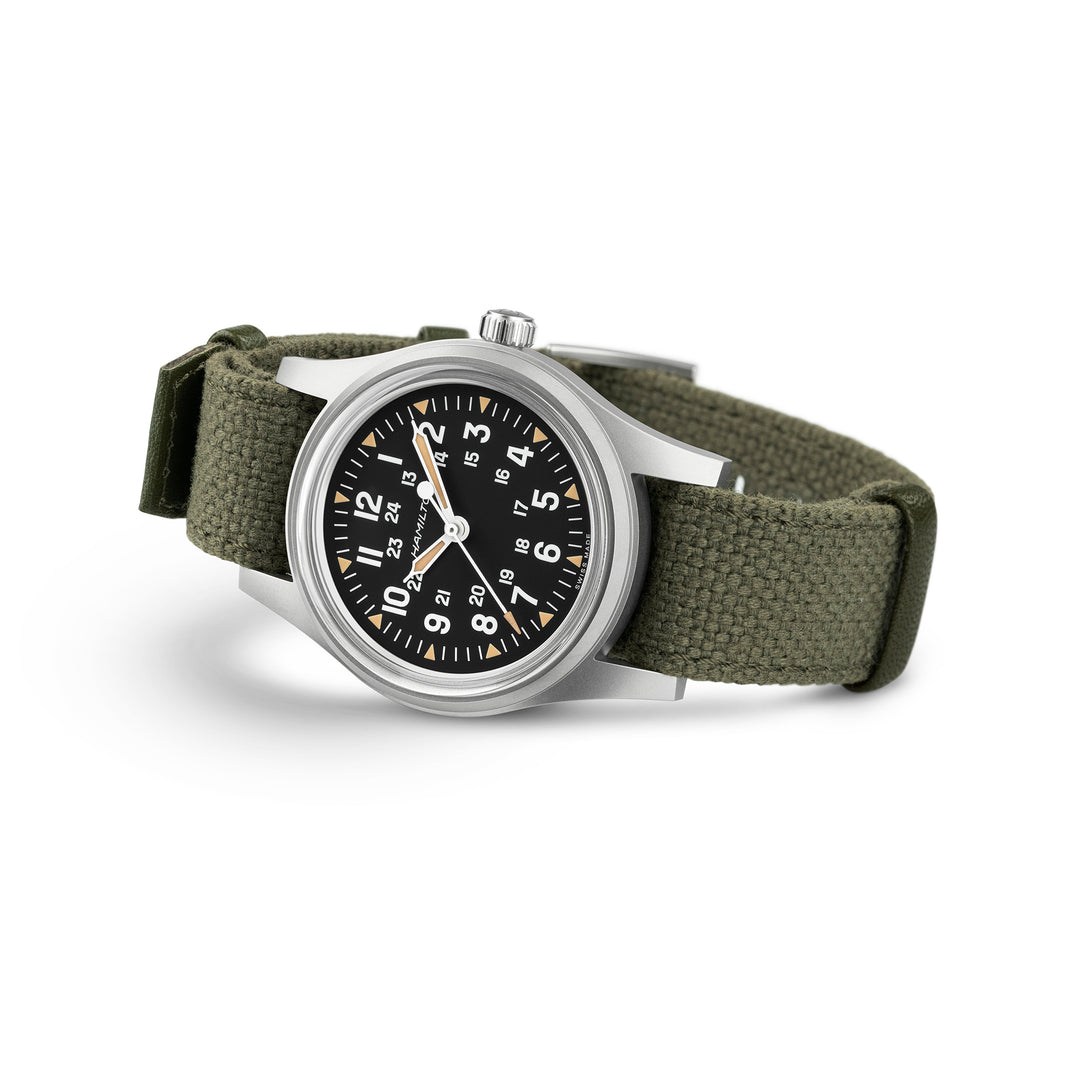 Montre Hamilton Khaki Field mécanique en acier inoxydable bracelet tissu 36mm H69399930