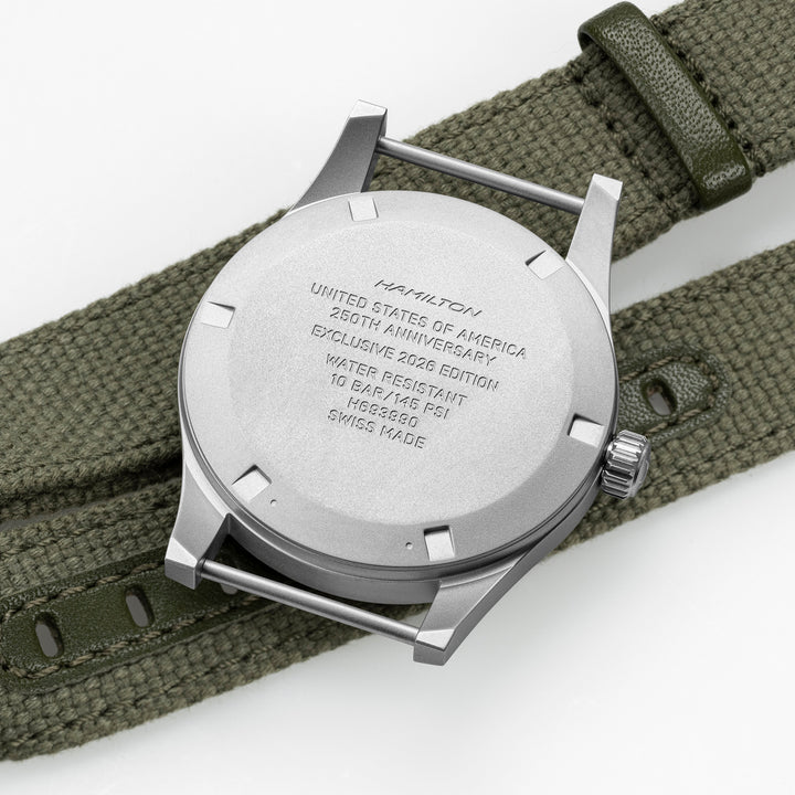 Montre Hamilton Khaki Field mécanique en acier inoxydable bracelet tissu 36mm H69399930