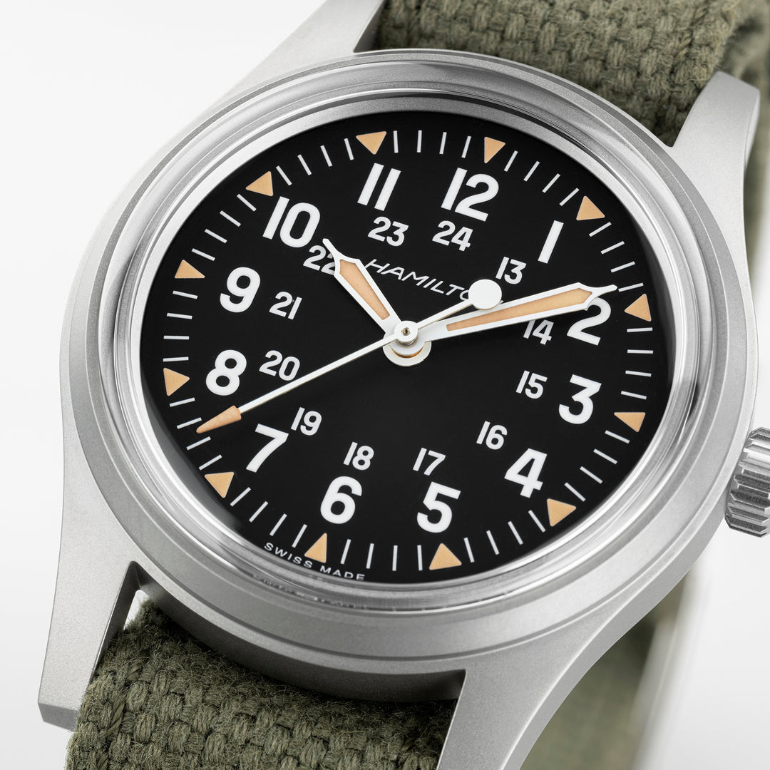 Montre Hamilton Khaki Field mécanique en acier inoxydable bracelet tissu 36mm H69399930