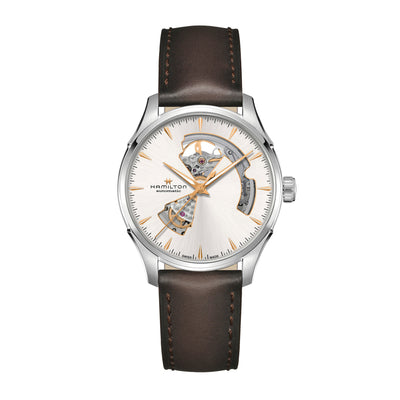 Hamilton Jazzmaster Open Heart Automatic watch in stainless steel with leather strap, 40 mm H32675551
