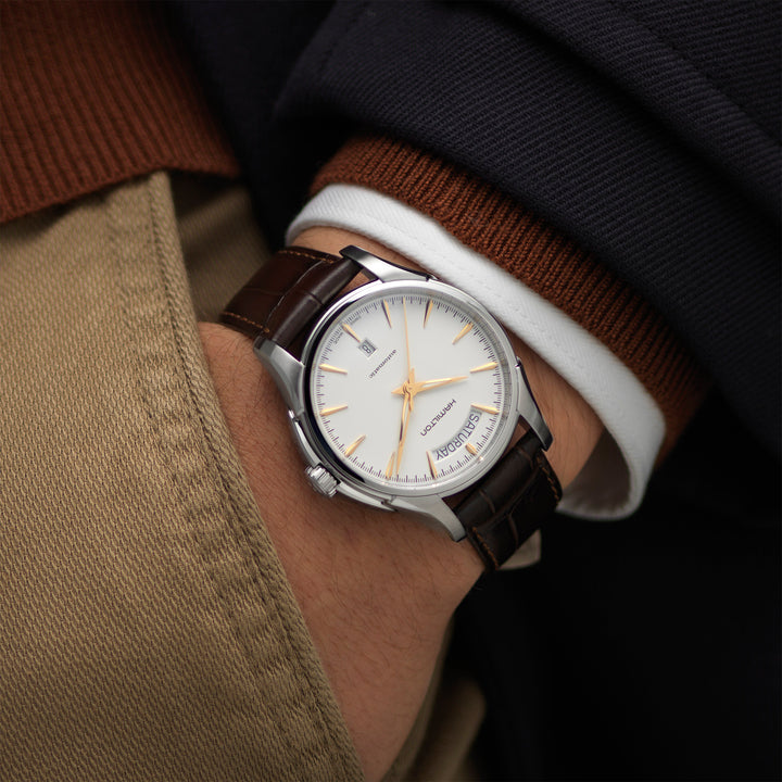 Hamilton Jazzmaster H-40 Automatic watch in stainless steel with leather strap, 40 mm H32505511