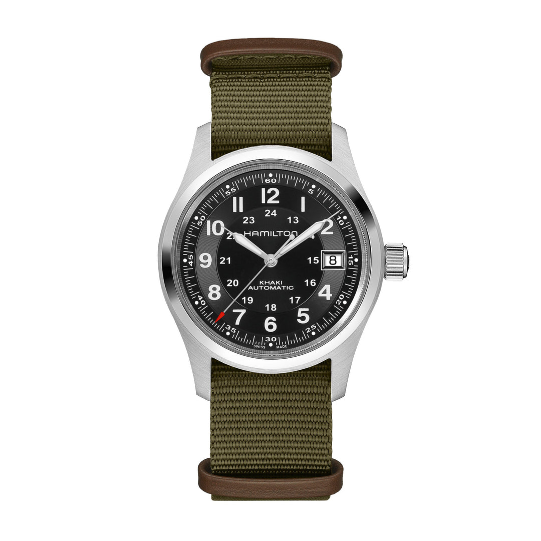 Hamilton Khaki Field Auto Call of Duty automatic stainless steel watch with fabric strap, 38 mm, H70475930