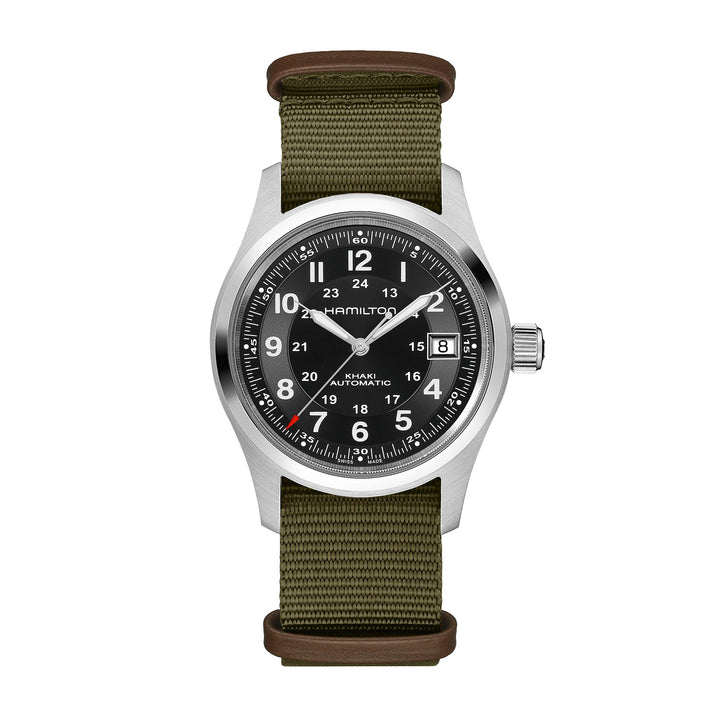 Hamilton Khaki Field Auto Call of Duty automatic stainless steel watch with fabric strap, 38 mm, H70475930