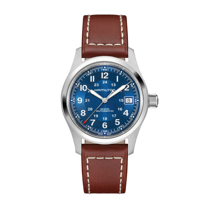 Hamilton Khaki Field Automatic Stainless Steel Watch with Leather Strap 38 mm H70455540