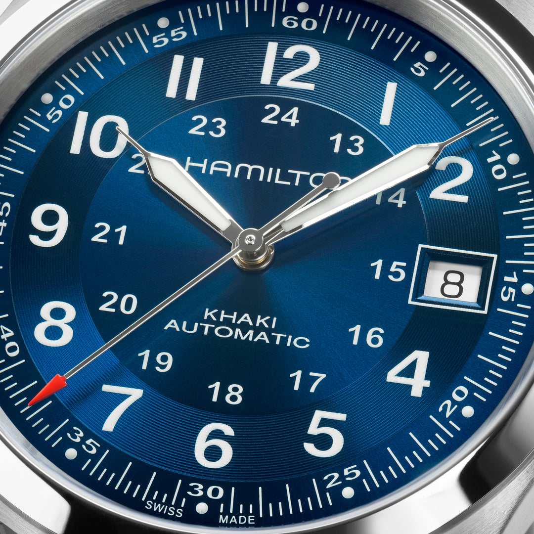 Hamilton Khaki Field Automatic Stainless Steel Watch with Leather Strap 38 mm H70455540