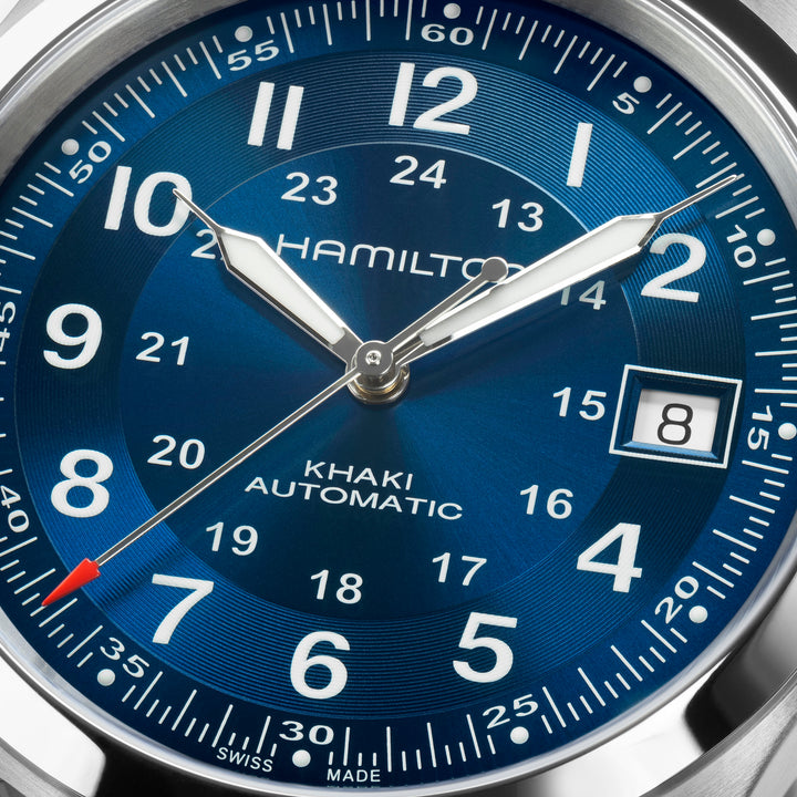 Hamilton Khaki Field Automatic Stainless Steel Watch with Leather Strap 38 mm H70455540