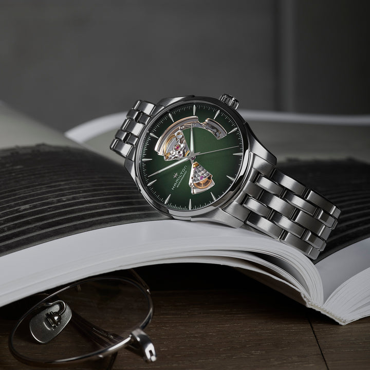Montre Hamilton Jazzmaster Open Heart Auto automatique en acier inoxydable 40 mm H32675160