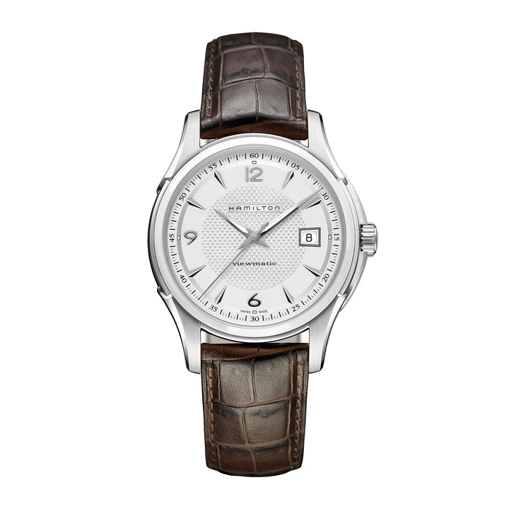 Montre Hamilton Jazzmaster Viewmatic Auto automatique en acier inoxydable avec bracelet en cuir 40 mm H32515555