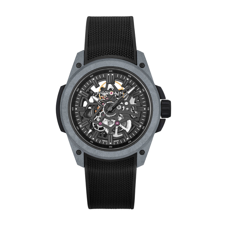 Norqain Wild ONE Skeleton automatic stainless steel watch with rubber strap, 42 mm N3000.07Q42.B18.R01