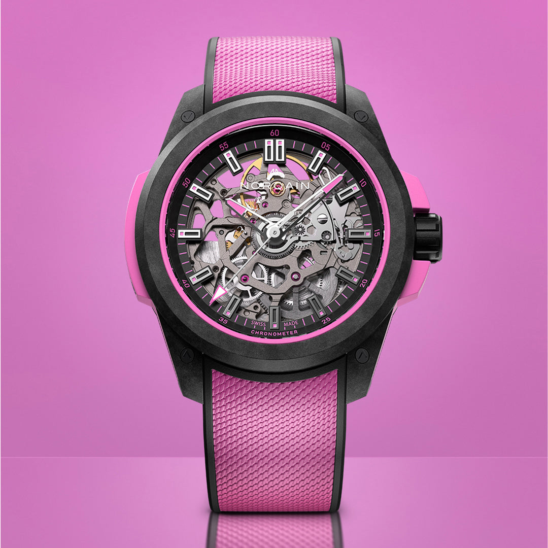 Montre NORQAIN Wild ONE Skeleton automatique en matériau NORTEQ® à base de fibre de carbone bracelet caoutchouc 39 mm N3001.07Q04.B03