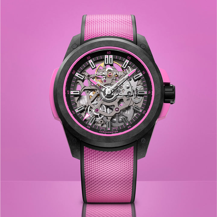 Montre NORQAIN Wild ONE Skeleton automatique en matériau NORTEQ® à base de fibre de carbone bracelet caoutchouc 39 mm N3001.07Q04.B03