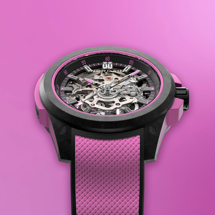 Montre NORQAIN Wild ONE Skeleton automatique en matériau NORTEQ® à base de fibre de carbone bracelet caoutchouc 39 mm N3001.07Q04.B03