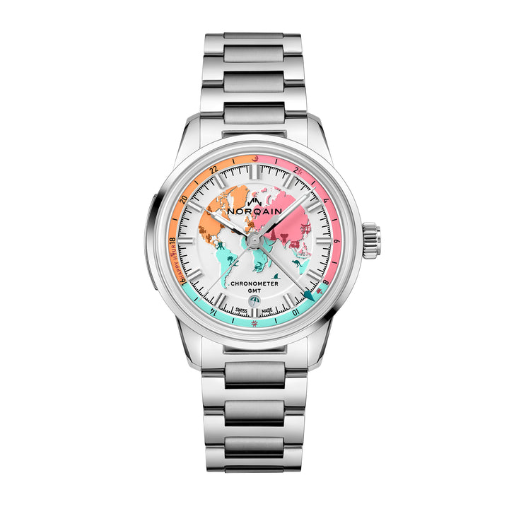 Montre NORQAIN Freedom GMT Enjoy Life "Holiday" Limited Edition automatique en acier inoxydable 40 mm N2100.22S02.W01