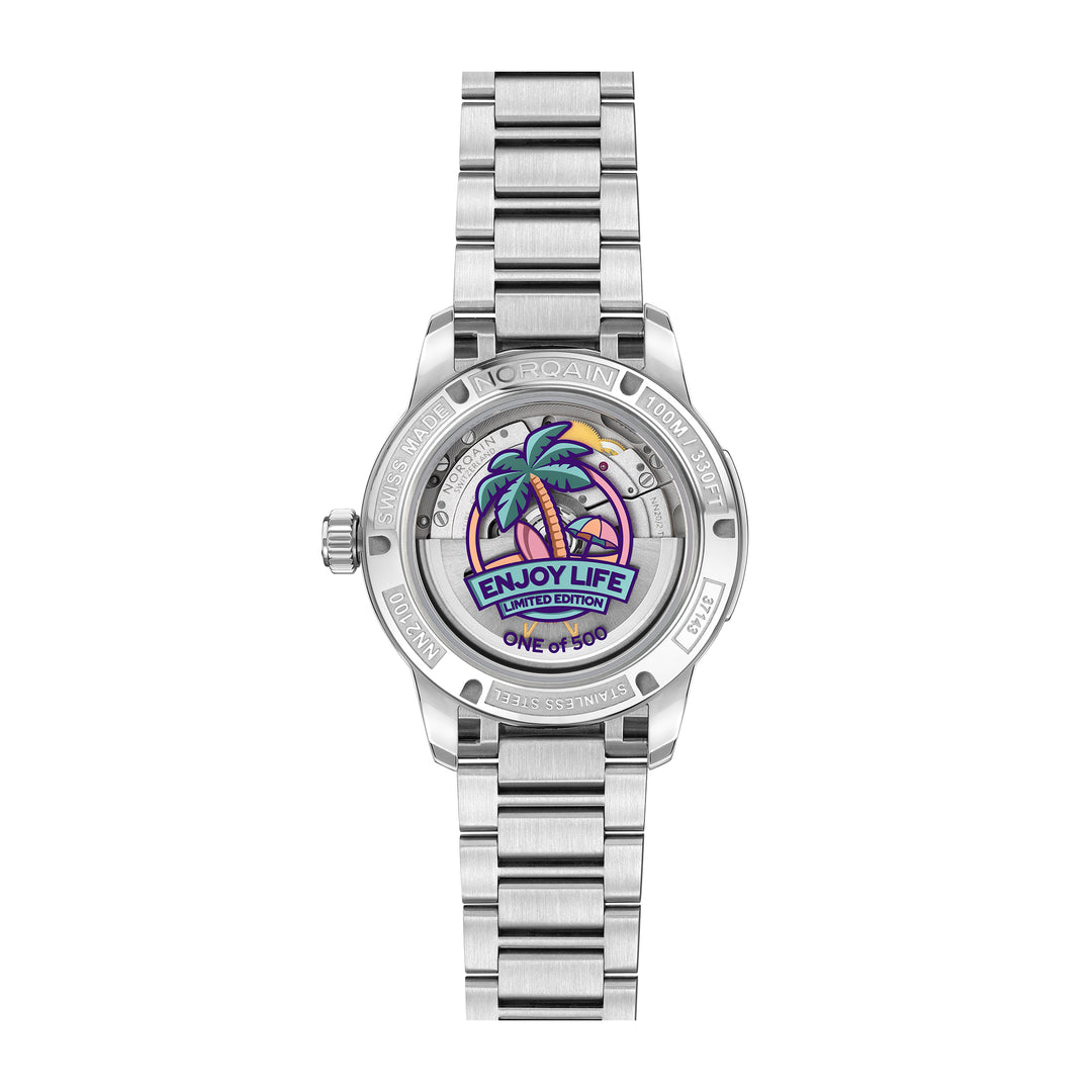 Montre NORQAIN Freedom GMT Enjoy Life "Holiday" Limited Edition automatique en acier inoxydable 40 mm N2100.22S02.W01