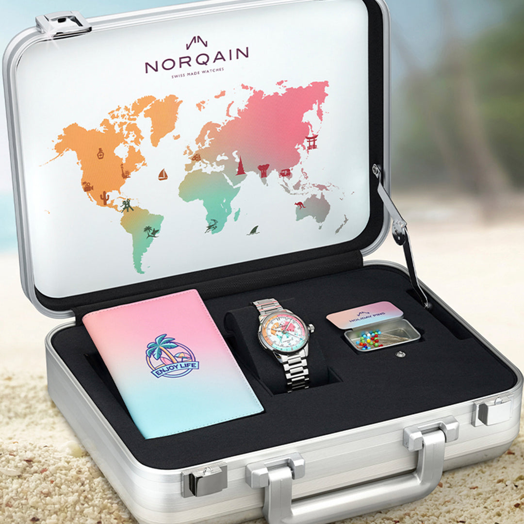 Montre NORQAIN Freedom GMT Enjoy Life "Holiday" Limited Edition automatique en acier inoxydable 40 mm N2100.22S02.W01