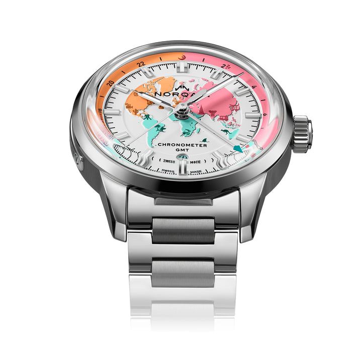Montre NORQAIN Freedom GMT Enjoy Life "Holiday" Limited Edition automatique en acier inoxydable 40 mm N2100.22S02.W01