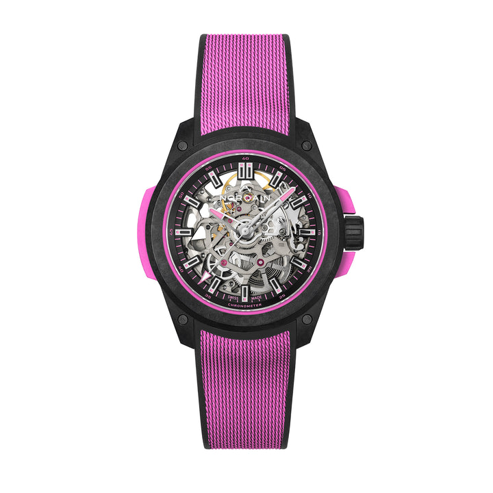 Montre NORQAIN Wild ONE Skeleton automatique en matériau NORTEQ® à base de fibre de carbone bracelet caoutchouc 39 mm N3001.07Q04.B03