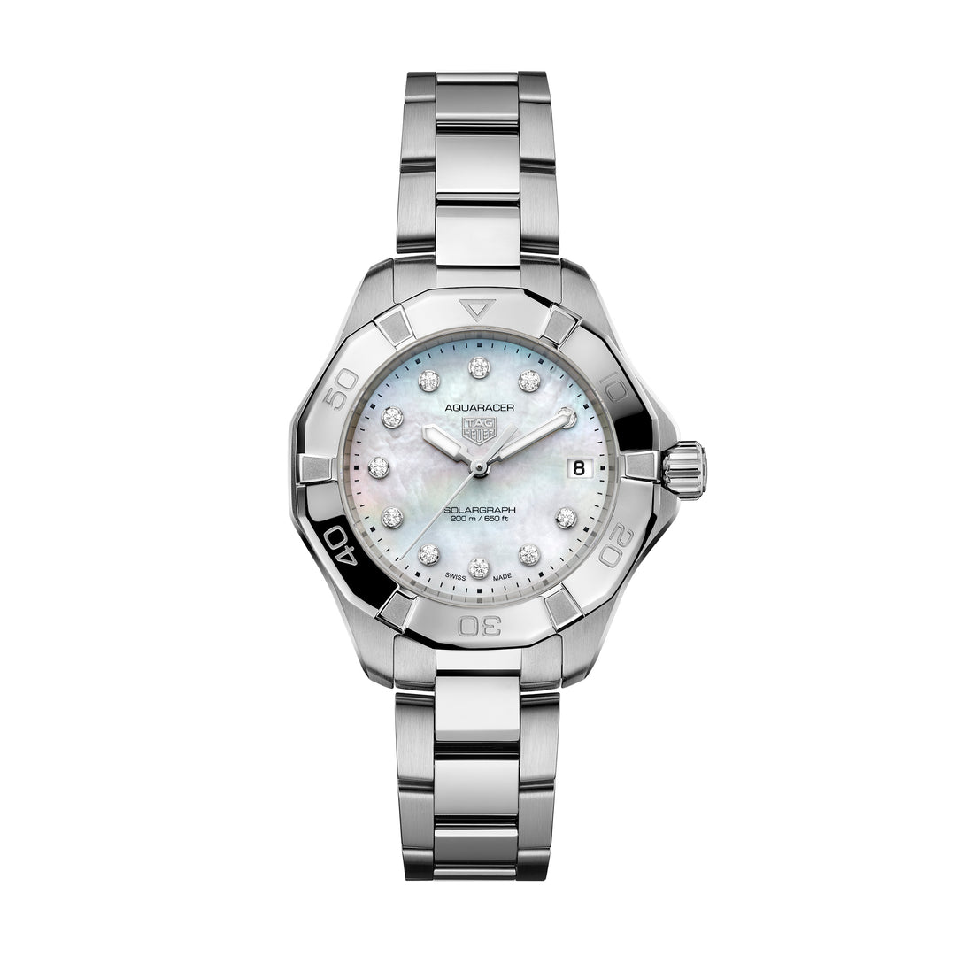 Montre TAG Heuer Aquaracer Professional 200 Solargraph quartz solaire en acier inoxydable 34 mm WBP1313.BA0005