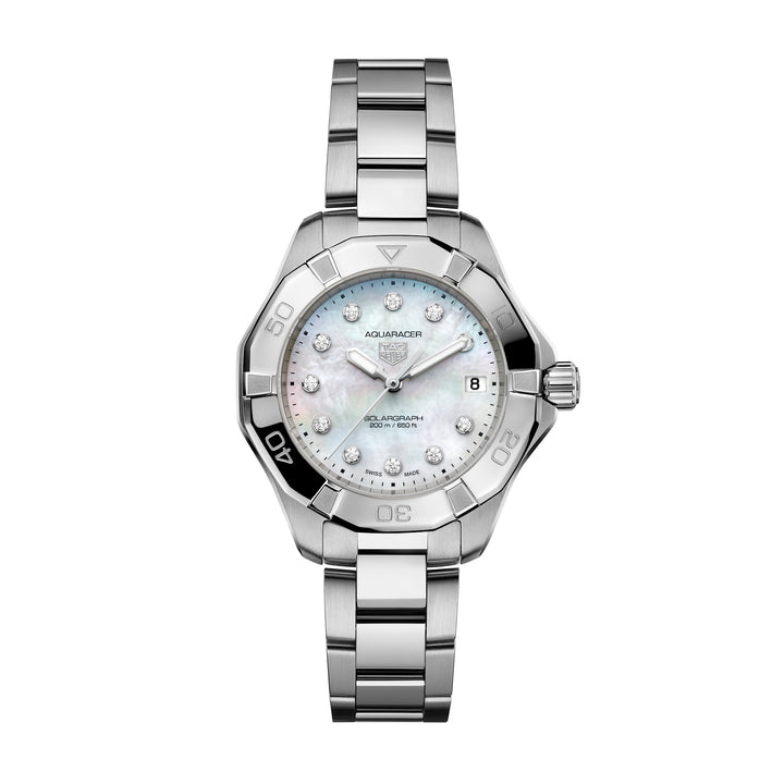 Montre TAG Heuer Aquaracer Professional 200 Solargraph quartz solaire en acier inoxydable 34 mm WBP1313.BA0005
