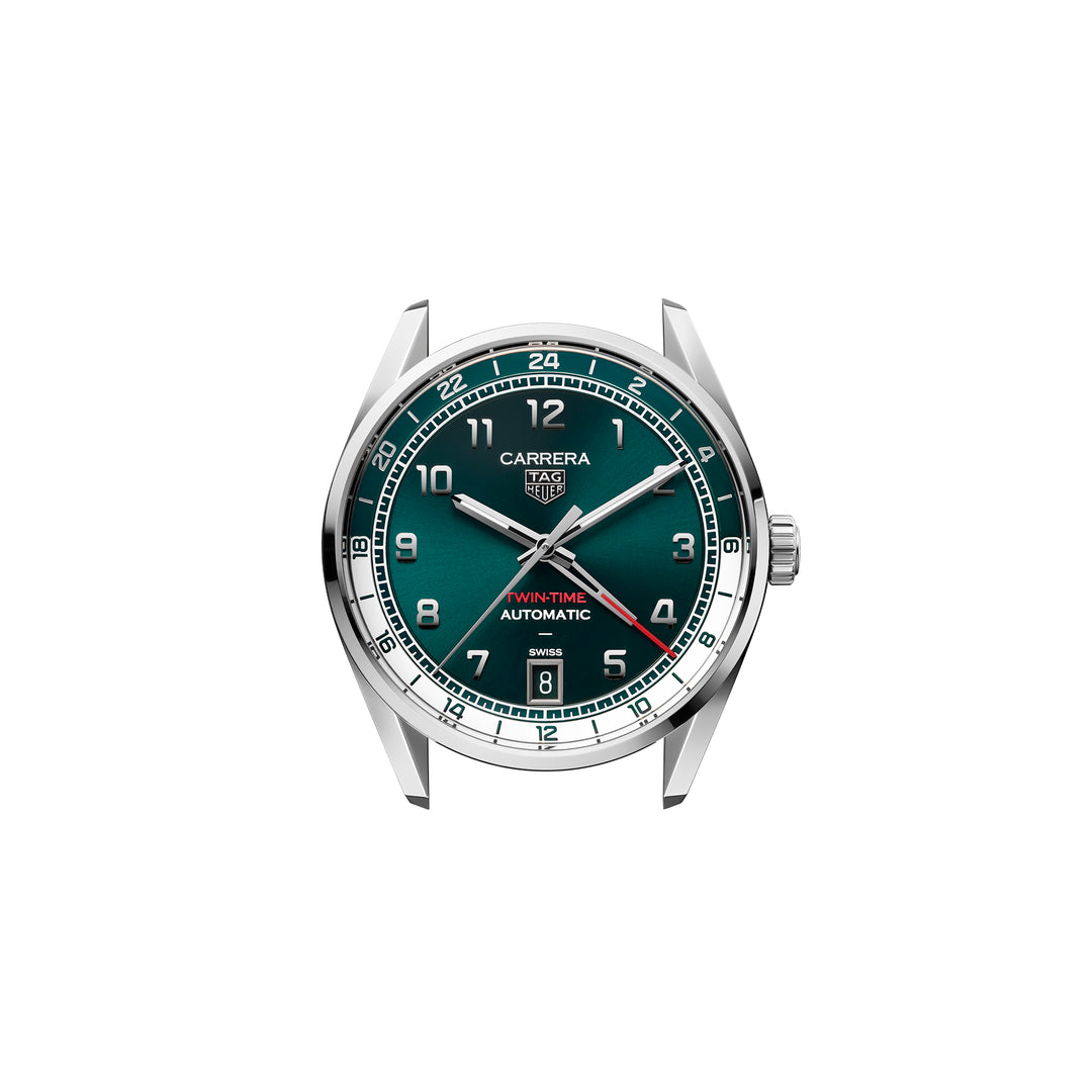 Montre TAG Heuer Carrera Date Twin-Time automatique en acier inoxydable 41 mm WDA2114.BA0043