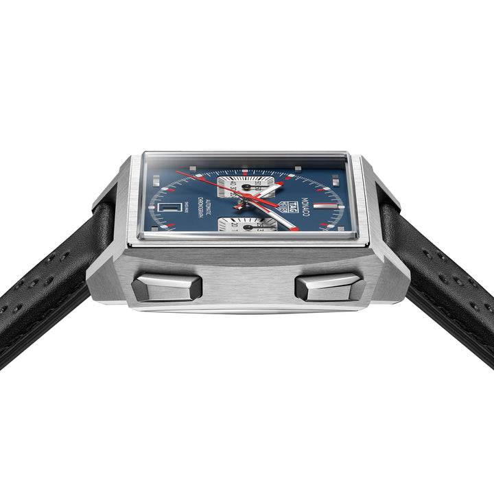 Montre TAG Heuer Monaco Chronograph automatique en titane bracelet cuir 39 mm CDW2181.FC8360