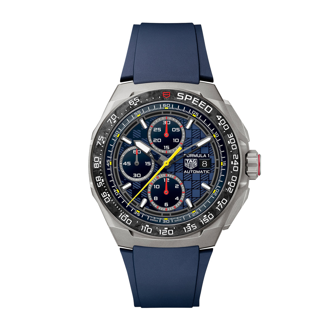 Montre TAG Heuer Formula 1 Chronograph x Oracle Red Bull Racing automatique en titane bracelet caoutchouc 44 mm CBZ2080.FT8091