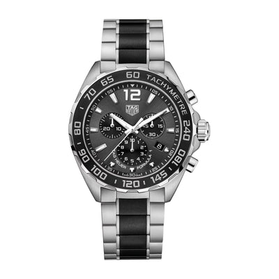 TAG Heuer Formula 1 Chronograph quartz watch in stainless steel with a steel and ceramic bracelet, 43 mm CAZ1011.BA0843