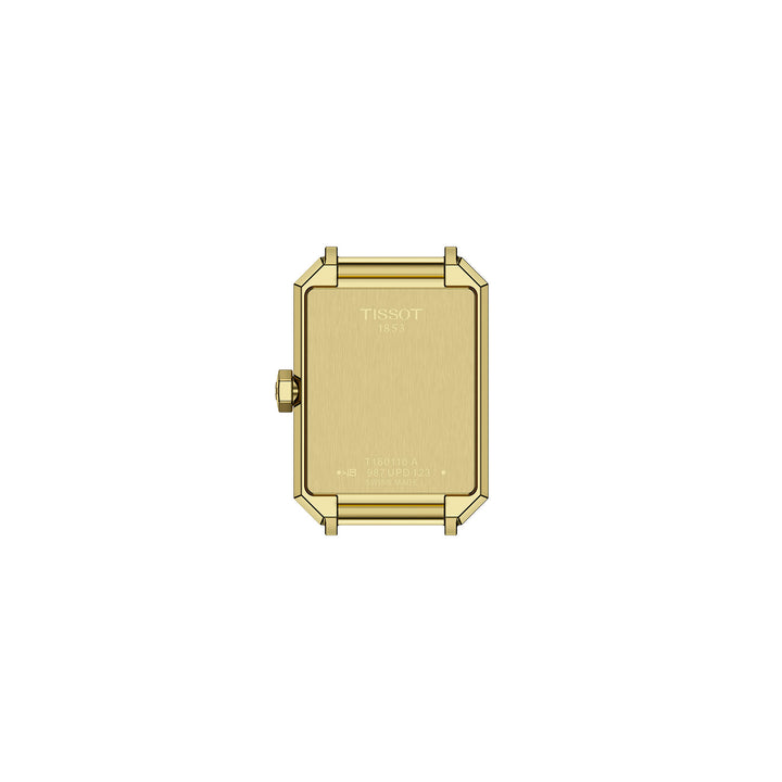 Tissot SRV quartz watch in stainless steel with yellow gold PVD coating, leather strap 30 mm T160.110.36.126.00