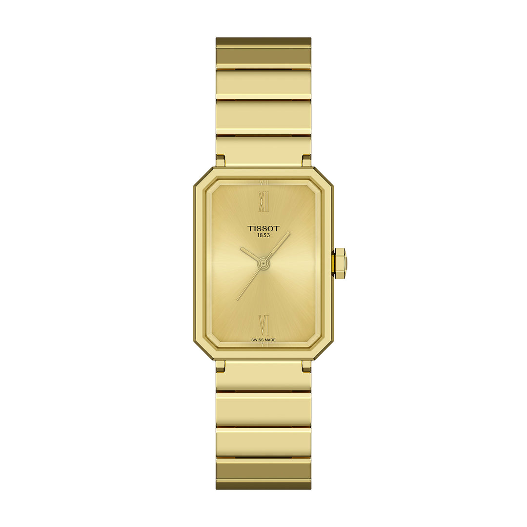 Tissot SRV quartz watch in stainless steel with yellow gold PVD coating 30 mm T160.110.33.023.00