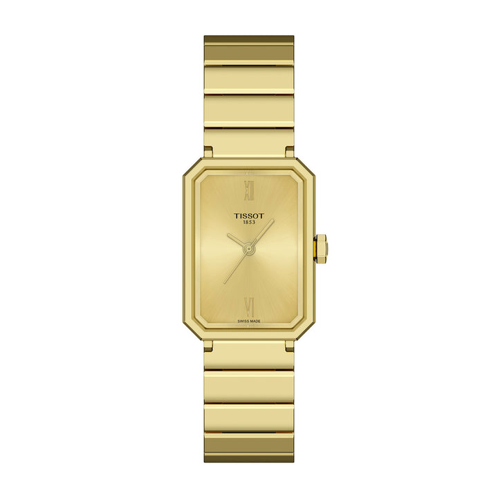 Tissot SRV quartz watch in stainless steel with yellow gold PVD coating 30 mm T160.110.33.023.00
