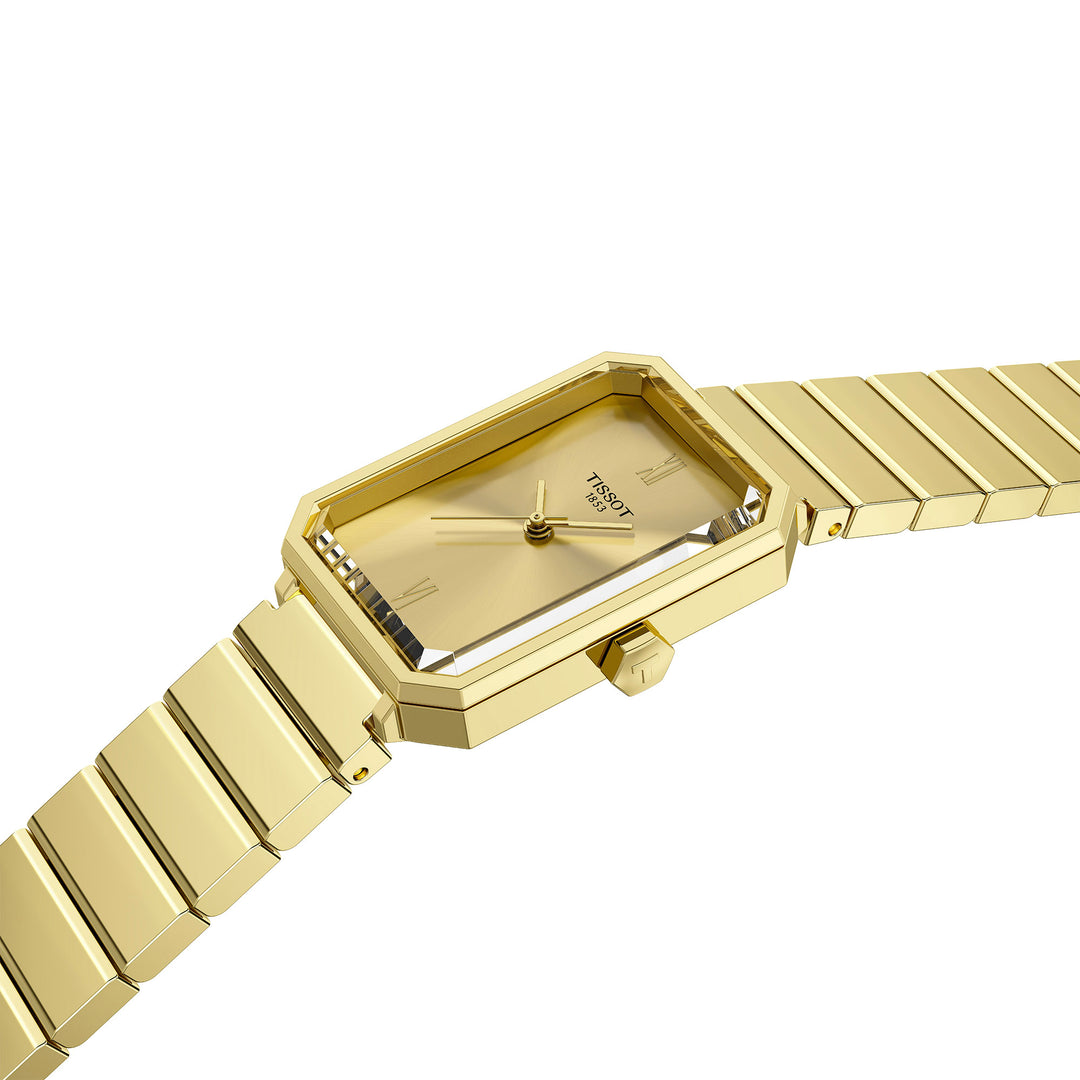 Tissot SRV quartz watch in stainless steel with yellow gold PVD coating 30 mm T160.110.33.023.00