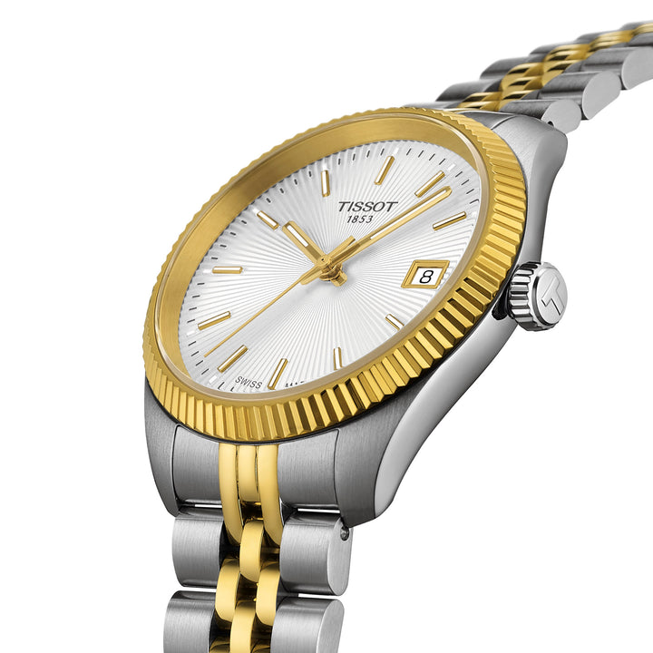 Tissot Ballade quartz watch in two-tone stainless steel with yellow gold PVD coating 34 mm T156.210..22.031.00