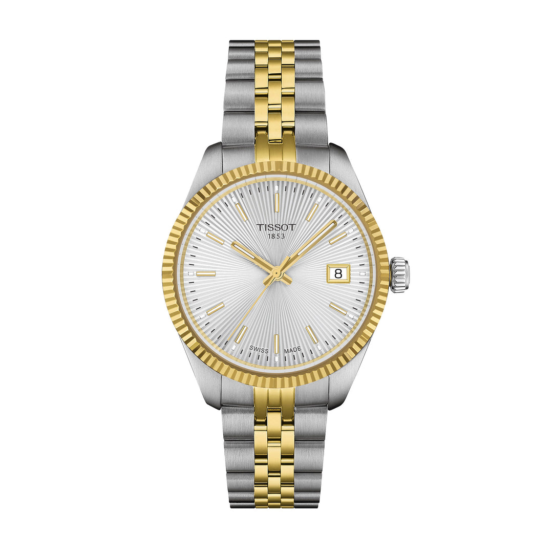 Tissot Ballade quartz watch in two-tone stainless steel with yellow gold PVD coating 34 mm T156.210..22.031.00