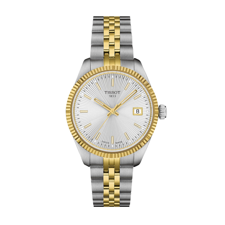 Tissot Ballade quartz watch in two-tone stainless steel with yellow gold PVD coating, 34 mm T156.210.22.031.00