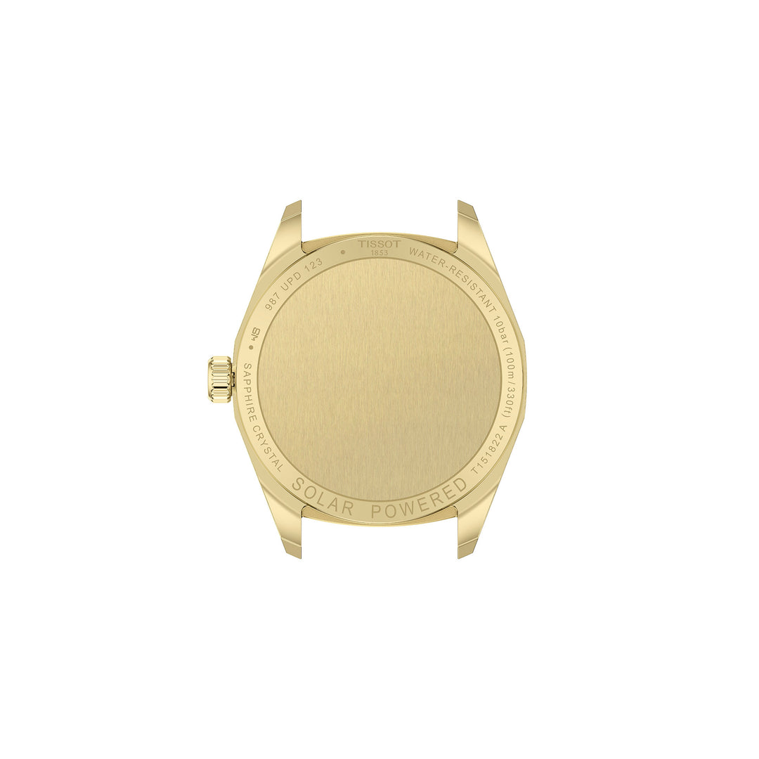 Tissot PRC 100 Solar quartz solar watch in stainless steel with yellow gold PVD coating 34 mm T151.822.33.021.00