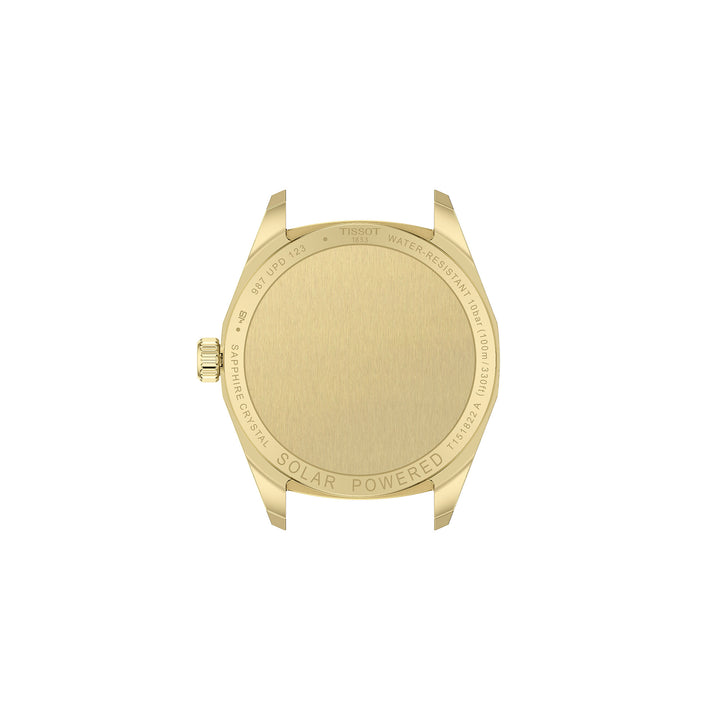 Tissot PRC 100 Solar quartz solar watch in stainless steel with yellow gold PVD coating 34 mm T151.822.33.021.00
