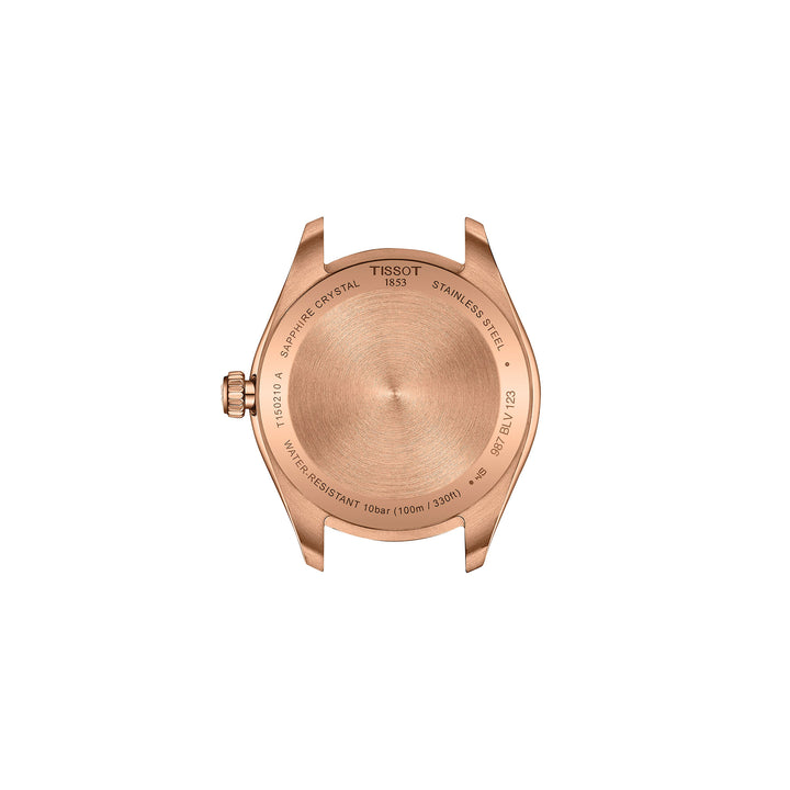 Tissot PR 100 quartz watch in stainless steel with rose gold PVD coating 34 mm T150.210.33.291.00