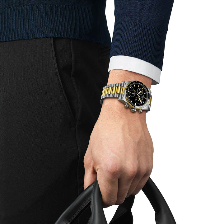 Montre Tissot PR516 Chronograph quartz en acier inoxydable bi-ton revêtement PVD or jaune 40 mm T149.417.22.051.00