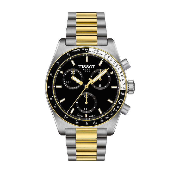 Montre Tissot PR516 Chronograph quartz en acier inoxydable bi-ton revêtement PVD or jaune 40 mm T149.417.22.051.00