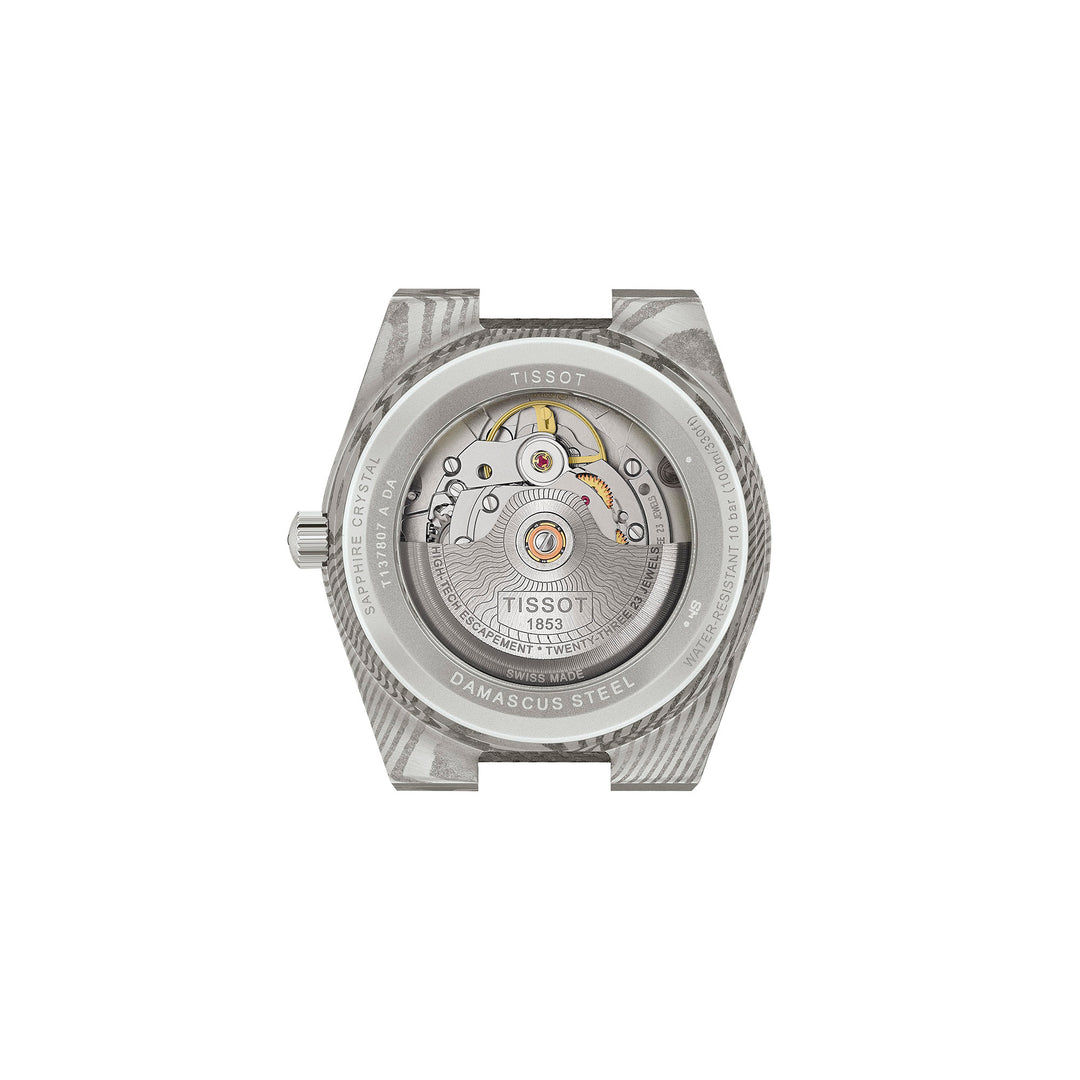 Tissot PRX Damascus Steel Powermatic 80 Automatic Watch in Damascened Stainless Steel with Leather Strap 38 mm T137.807.96.081.00