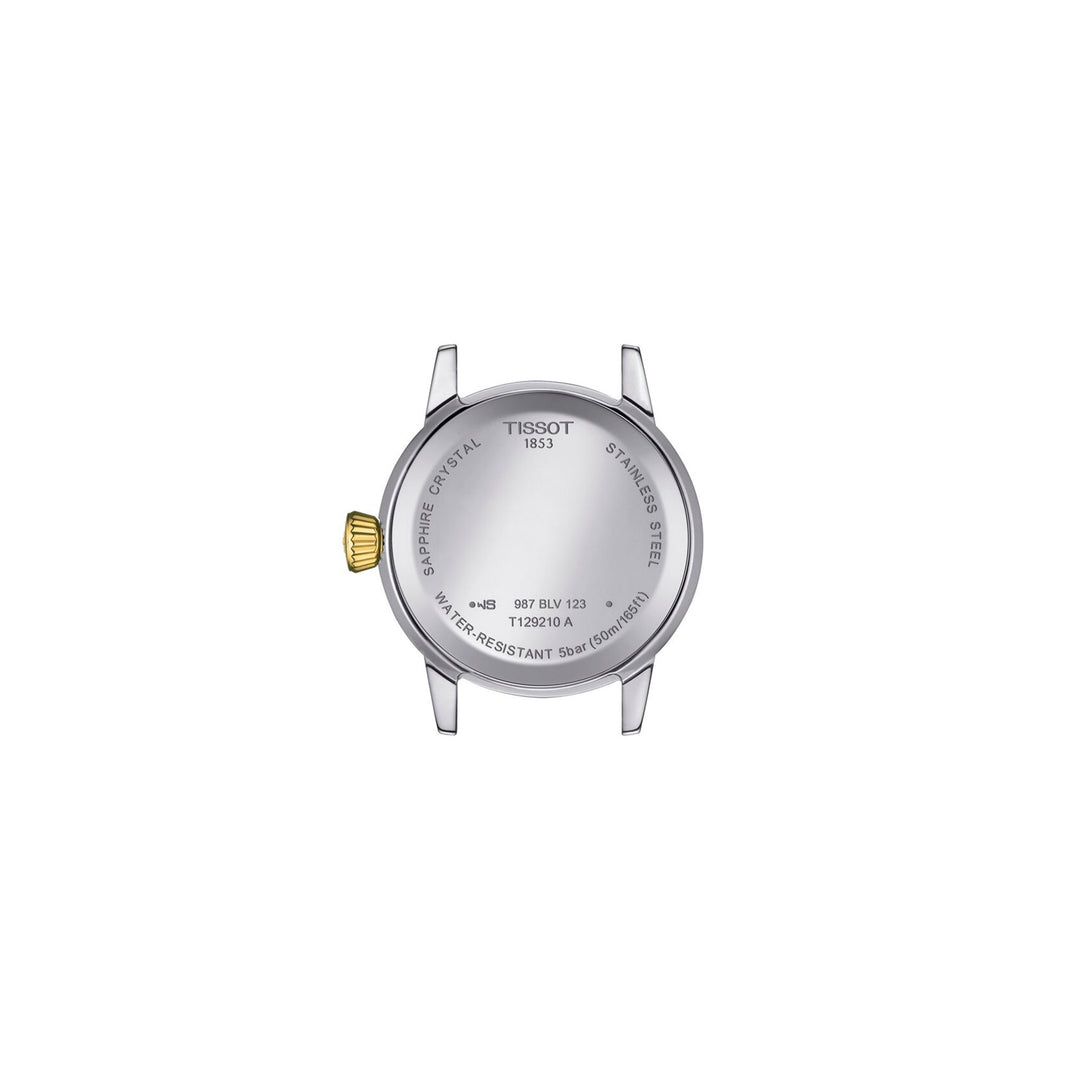 Tissot Classic Dream Lady quartz watch in two-tone stainless steel with yellow gold PVD coating, 28 mm T129.210.22.031.00