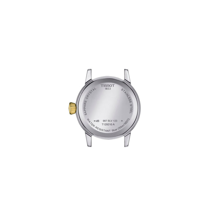 Tissot Classic Dream Lady quartz watch in two-tone stainless steel with yellow gold PVD coating, 28 mm T129.210.22.031.00