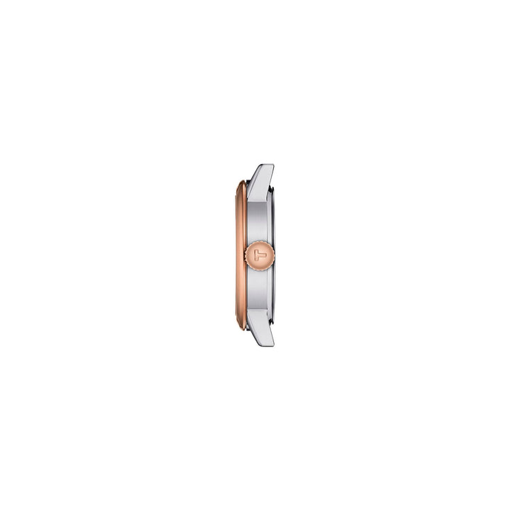 Tissot Classic Dream Lady quartz watch in two-tone stainless steel with rose gold PVD coating 28 mm T129.210.22.013.00