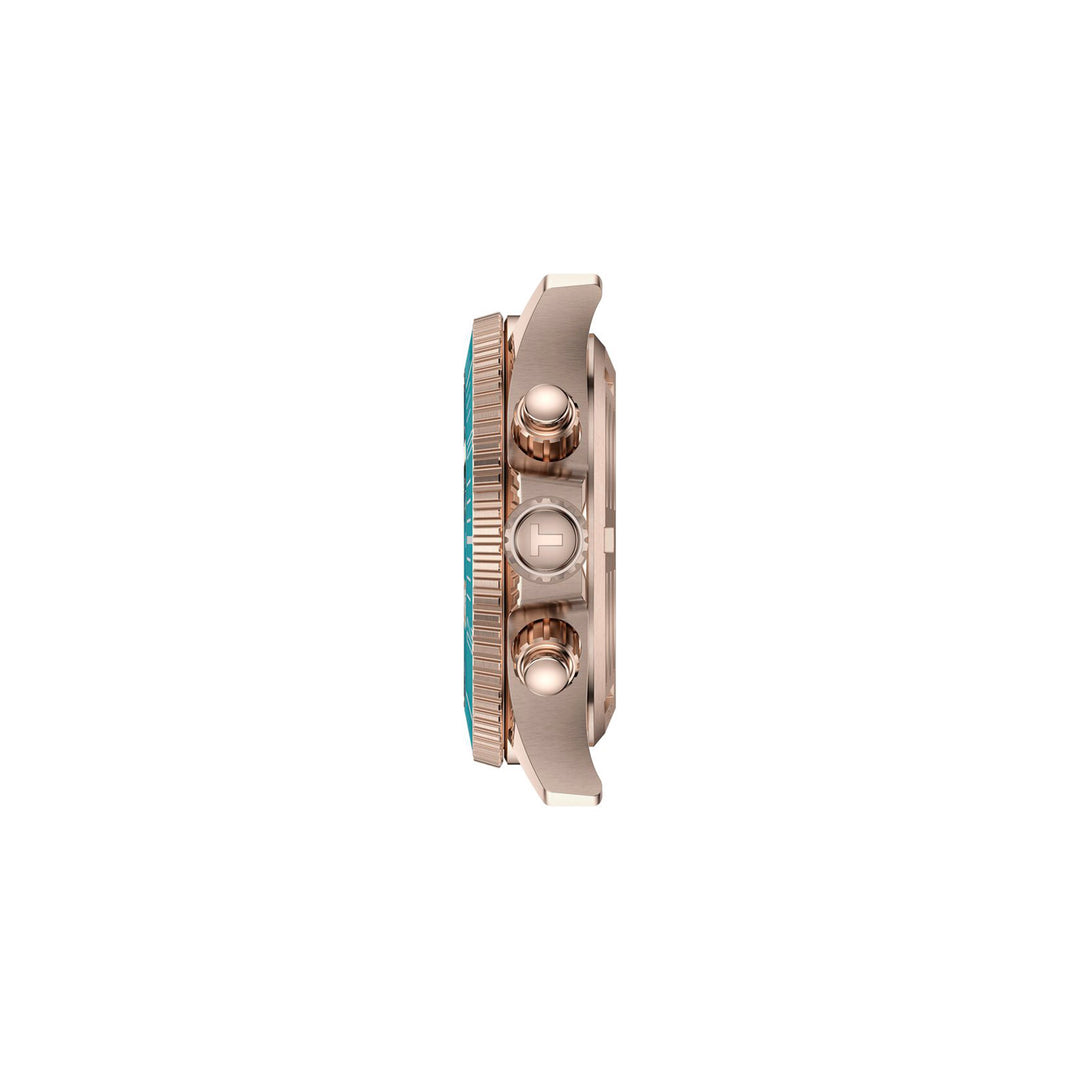Tissot Seastar 1000 Quartz Chronograph Watch in Stainless Steel with Rose Gold PVD Coating, Synthetic Strap, 38 mm T120.217.37.041.00