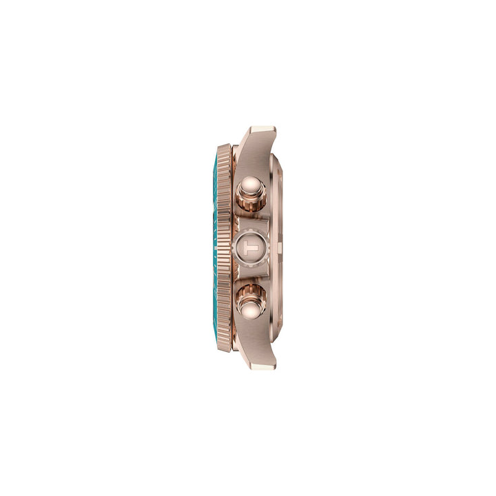 Tissot Seastar 1000 Quartz Chronograph Watch in Stainless Steel with Rose Gold PVD Coating, Synthetic Strap, 38 mm T120.217.37.041.00